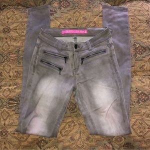 Tinseltown Size 1 Gray Skinny Jeans Jeggings Moto Zip